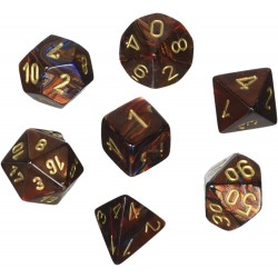 Dice Set Scarab Blue Blood w/gold Signature Polyhedral 7