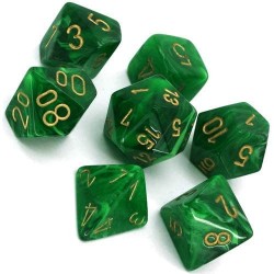 CHX27435 Vortex Green w/gold Signature Polyhedral 7-Die Sets