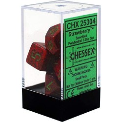 CHX25304 Strawberry Speckled Polyhedral 7-Die Sets