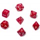 CHX25404 Red w/white Opaque Polyhedral 7-Die Sets