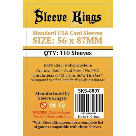 Sleeve Kings Standard USA Card Sleeves 56x87mm (110)