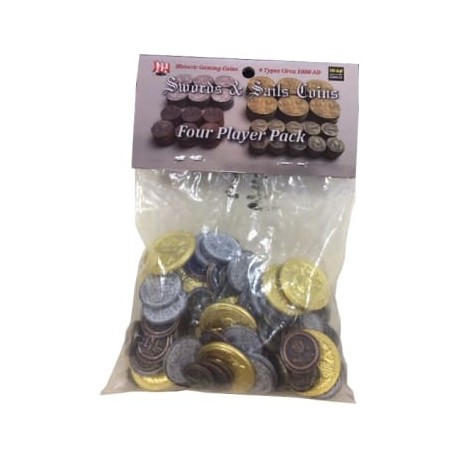 Swords & Sails: Historic Metal Coins 4 Player Pack - EN