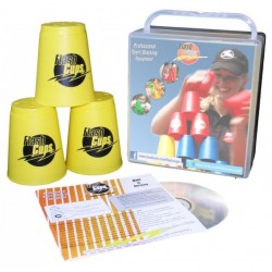 Speed Stacking: FlashCups (12 Stk., gelb) mit Lunchbox+DVD