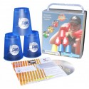 Speed Stacking: FlashCups (12 Stk., Iceblue)mit Lunchbox+DVD