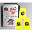 Speed Stacking: FlashCups (12Stk. Neongelb) mit Lunchbox+DVD