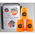 Speed Stacking: FlashCups (12Stk. Neonorange)+ Lunchbox+DVD