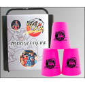 Speed Stacking: FlashCups (12Stk. Neonpink)mit Lunchbox+DVD