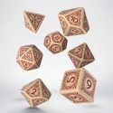 Viking Beige & Burgundy Dice Set 7