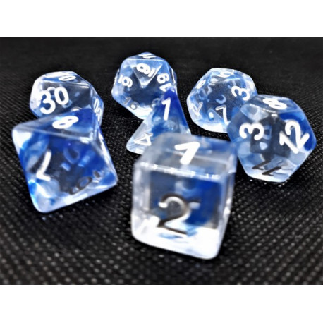 Würfelset Transparent: Nebula Blue (7)