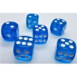 Würfelset D6 Transparent: Light Blue (12)