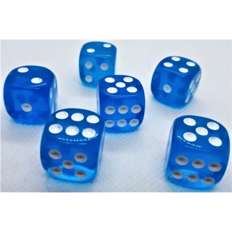 Würfelset D6 Transparent: Light Blue (12)