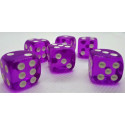 Würfelset D6 Transparent: Purple (12)