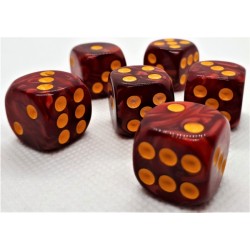 Würfelset D6 Pearl: Red/Gold (12)