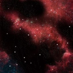 Space Mat: Crimson Gas Cloud (36x36)