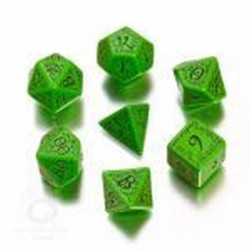 Runic Dice Green/Black (7)