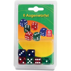 6 bunte Kunststoff Würfel W6