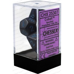 Cobalt Speckled Polyhedral 7 Die Sets CHX25307