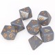 Dice Set 7 Dark Grey copper Opaque CHX25420