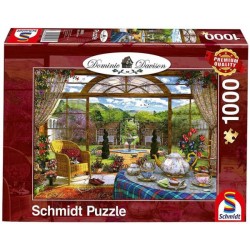 Puzzle: Blick aus dem Wintergarten (1000 Teile)