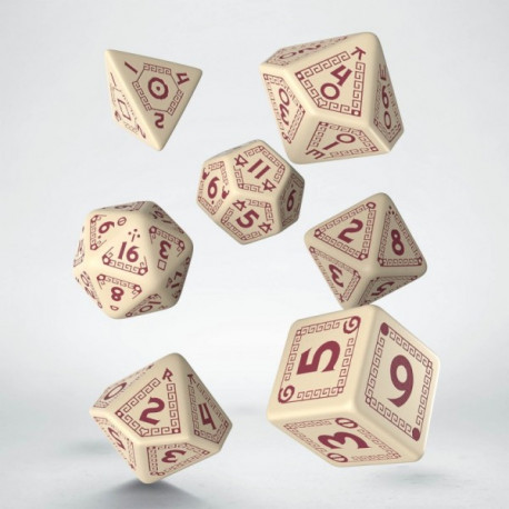 RuneQuest Beige/Burgundy Dice Set (7)