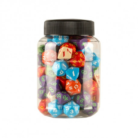 Round Jar of Classic RPG Dice (80)