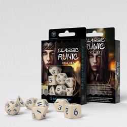 Classic Runic Beige/Blue Dice Set (7)