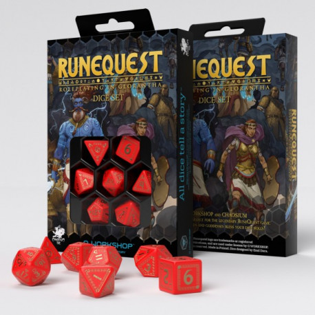 RuneQuest Red & Gold Dice Set (7)