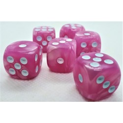 Würfelset D6 Pearl: Pink/White (12)