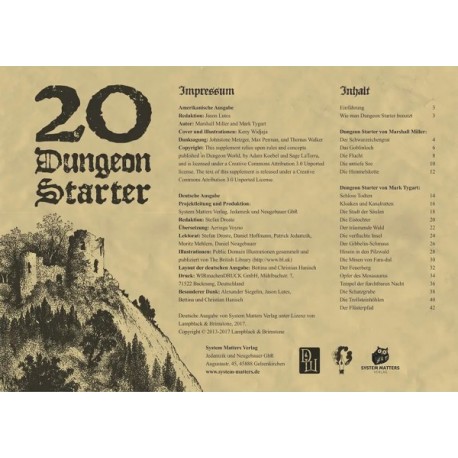 Dungeon World: 20 Dungeon Starter