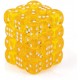 CHX23802 Yellow wwhite Translucent 12mm d6 with pips Dice Blocks (36 Dice)