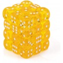 Chessex 23802 Yellow white Translucent 12mm d6 with pips Dice Blocks 36 Dice