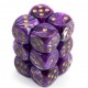 CHX27637 Vortex Purple gold Signature 16mm d6 with pips Dice Blocks (12 Dice)