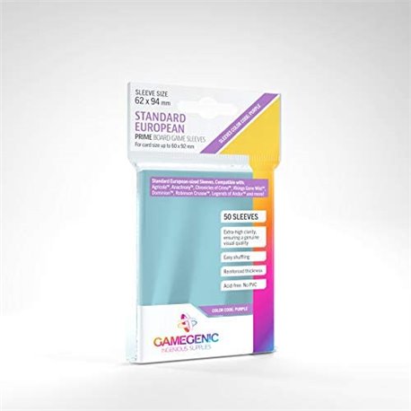 Gamegenic PRIME Standard European Sized Sleeves 62 x 94 mm Kartengröße 60x92 mm (50)