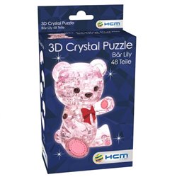 Crystal Puzzle: Bär Lily Rosa (48 Teile)