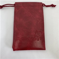 Würfelbeutel: PU-Leather-Bag Red + Pegasus/d4f-Logo