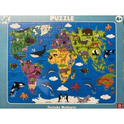 Rahmenpuzzle Tierische Weltkarte 40T 4042677220028