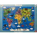 Rahmenpuzzle Tierische Weltkarte 40 Teile