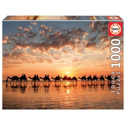 Puzzle Kamele im Sonnenuntergang 1000T