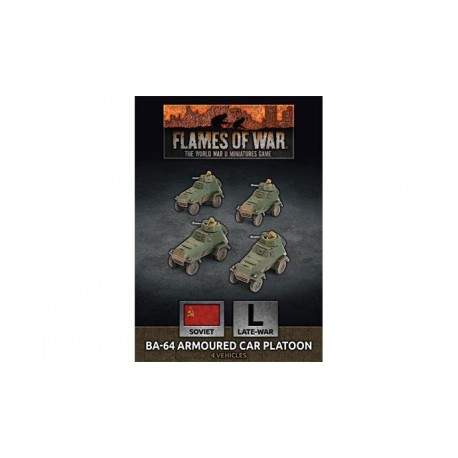 Flames of War BA-64 Armoured Car Platoon 4 x Plastic