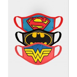 Superman Batman Wonder Woman Adjustable Gesichtsmaske (3er Pack