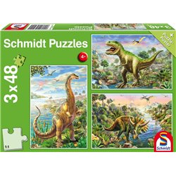 Puzzle Abenteuer mit den Dinosauriern 3x48T