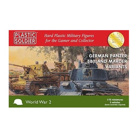 Plastic Soldier 20mm WWII German 1/72nd Panzer 38T and Marder options