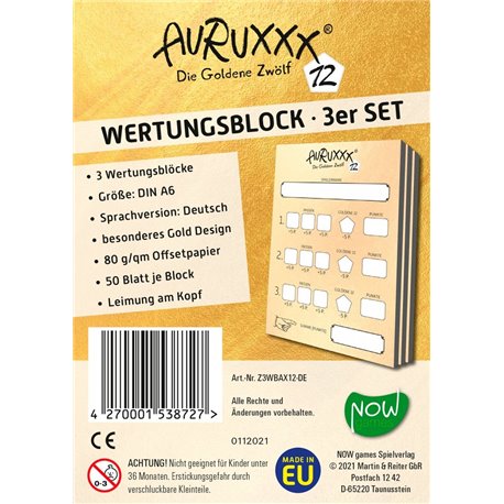 AURUXXX Zubehör - Wertungsblock 3er Set