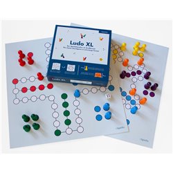 LUDO XL - 2 Spiele im Großformat + extra große Spielfiguren aus Holz