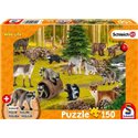 Puzzle Schleich Wild Life + Waschbärfigur