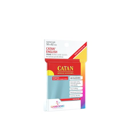 PRIME Catan-Sized Sleeves 56 x 82 mm Clear • (Display mit 16 Einzelpacks) Sprachunabhängig