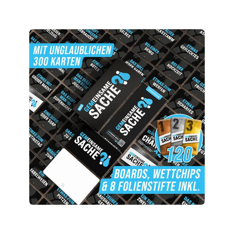 DENKRIESEN PARTYFIEBER - GEMEINSAME SACHE | Gioco Da Tavolo Per Feste | 120 Chip E 300 Carte