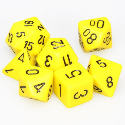 CHX25402 Yellow wblack Opaque Polyhedral 7-Die Sets