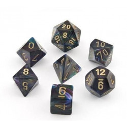 CHX27499 Lustrous Shadow wgold Signature Polyhedral 7-Die Sets
