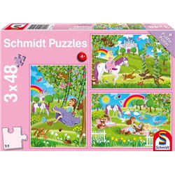 Puzzle Prinzessin im Schlossgarten 3x48T
